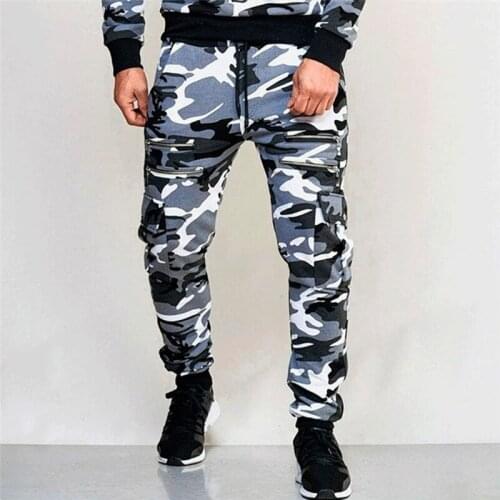 2020 New Fashion Mens Sports Fitness Running Casual Trousers Camouflage Printed High Waist Pants Slim Leggings