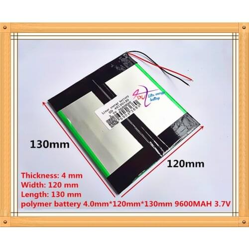 3.7V 9600mAH 40120130 (Real Capacity) Li-ion battery Battery Cell for 9.7" 10.1" V99 Tablet PC 4.0*120*130mm
