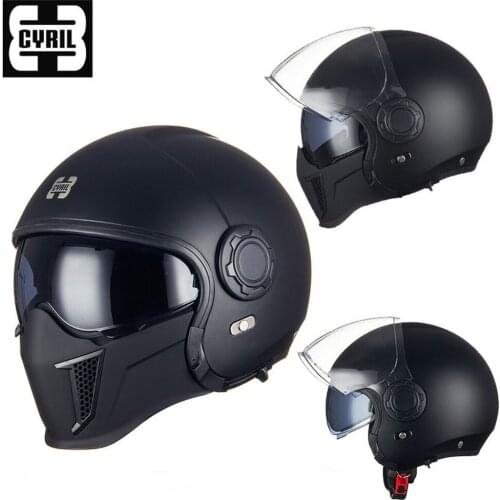 DOT Korea Retro Style Full Face Scorpion Helmet Removable Chin Unisex Motorcycle Capacete Safety High Quality Open Face Casco