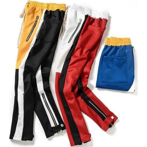 Mens Joggers Casual Pants Fitness Men Sportswear Tracksuit Bottoms Skinny Sweatpants Trousers Leg Zipper Jogger Track Pants