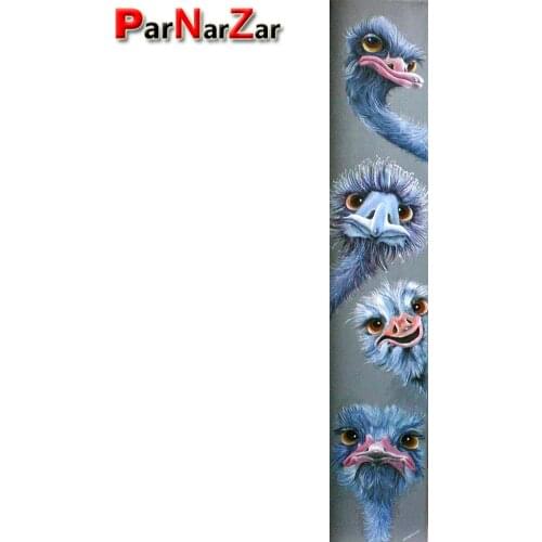 ParNarZar Diamond Painting 5D Full Square/Round Drill Animal Ostrich Daimond Rhinestone Cross Stitch Kit Hallway Decoration