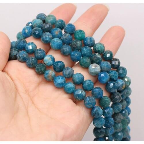 New Style Natural Stone Beads Apatite Round Section Loose Bead 8 MM For Jewelry Making DIY Necklace Earrings Accessory