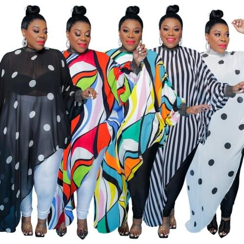 African Clothes for Women Summer Sexy 2021 African Women Printing Long Sleeve Plus Size T-shirt African Clothing XL-5XL