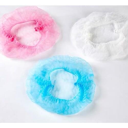 100 pcs Disposable Hat Non-Woven Hat Hooded Strip Hat Wide Stretch Band Dust Protection For Hospital And Laboratory