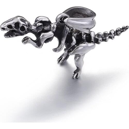 Stainless Steel Mens Dinosaur Skeleton Pendant Overlord Dinosaur Titanium Steel Necklace