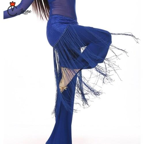 Belly dance belt 10 Colors available Practice Clothes Accessories Hip Scarf Long Tassel Triangle Belt Sequins
