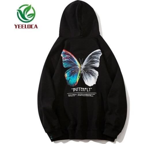 Popular Brand Colorful LaserButterfly Long-Sleeved Pullover Hoody Oversize Loose Men Women Rola Lovers Outfit Butterfly Hoodie