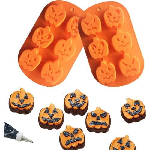 Halloween Pumpkin Silicone Mold for DIY Candy Jelly Sugarcraft Chocolate Mould Handmade Fondant Mold cake Decoration