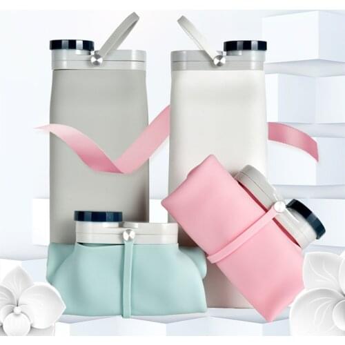 Silicone Foldable Water Cup Telescopic Portable Home Outdoor Sports Travel Mug Coffee Folding Cups Portable Large Milk Bottle