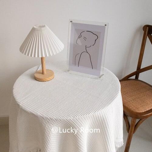 French Style Tablecloth Elegant White Modern Knitted Table Cover Luxury Rectangle/quare Table Cloth for Dinning Table Decor