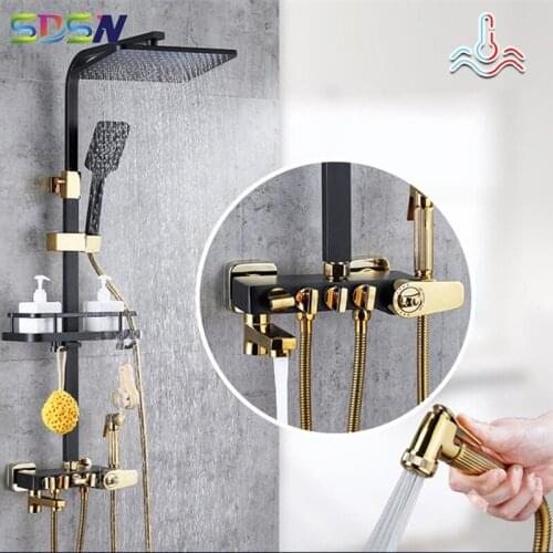 High Quality Several Colors Bathroom Shower System for You Choice Brass Shower Faucet Mixer Sdsn Waterfall Shower Head Faucet