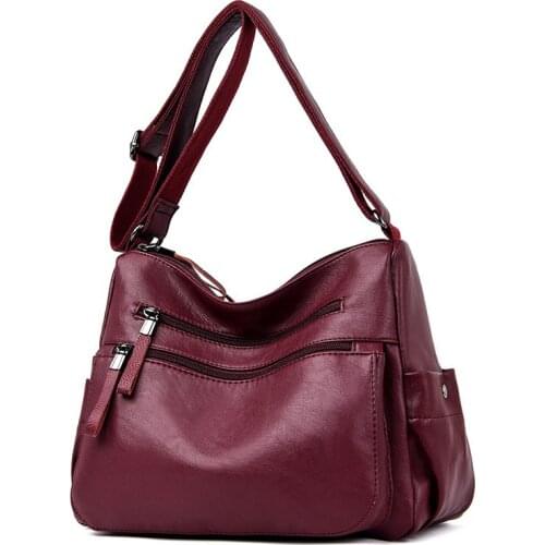 Bolsas Femininas Soft Leather Luxury handbags Women bags Designer Multi-pocket Crossbody Shoulder Bags For Women Sac a Mian 2019