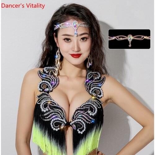 Belly Dance Headwear Diamond-Studded Head Chain Oriental Dancing Female High-End Temperament Performance Accessories