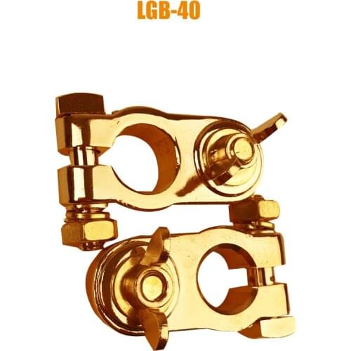 Pair 2pcs Brass Copper and Metal Car Battery Storage Pile Head Connector Clip Thicker Terminal Joint Battery Pole Clamp