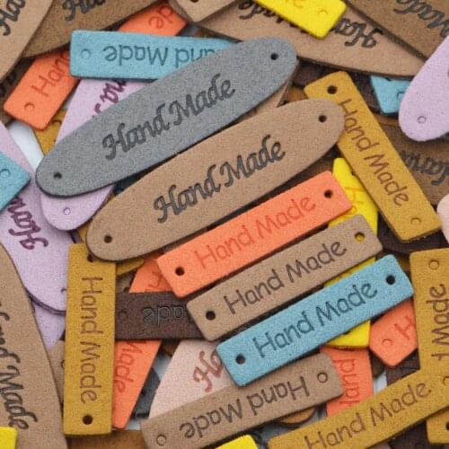 KALASO 20Pcs Handmade Labels Tags Clothes Garment Hand Made Sweater Bags Hats DIY Craft Sewing Fabric Accessories