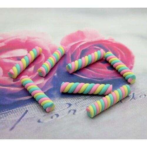 20Pcs Resin Colorful Cylindrical Cone Crafts Flatback Cabochon Scrapbooking Decorations Fit Hair Clips Embellishments Beads Diy