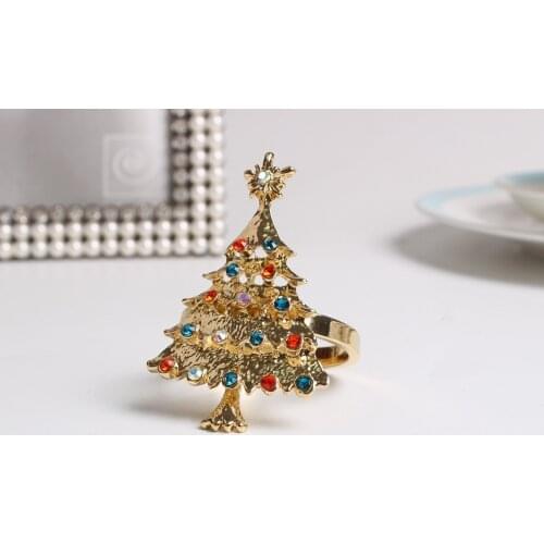 6pcs Christmas Deer Napkin Ring Gold Silver Deer Head Napkin Buckle Hotel Decorative Mouth Cloth Buckle Metal Napkin Ring