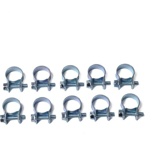 Adeeing 10pcs/set 7-18MM Mini Hose Clamps Stainless Steel Fuel Line Pipe Hose Clamp Tube Clip Cooling Systems Car Accessories