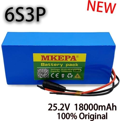 New 6s3p 24V 18Ah 18650 battery lithium battery 25.2v 18000mAh electric moped/electric/lithium-ion battery pack