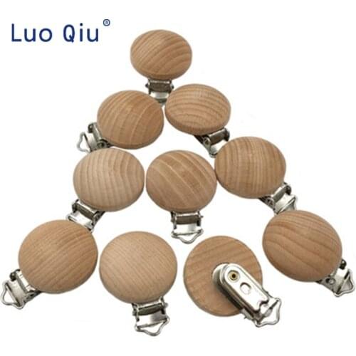 DIY tri-hole accessories baby molars accessories original wood beech nipple clip nipple chain connection buckle