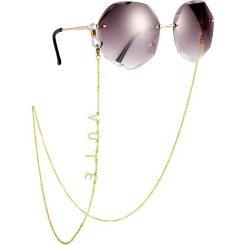 Lemegeton VOTE Glasses Chains Custom Name Sunglasses Chain Eyeglass Cord Holder Lanyard Letter Initial Reading Glasses Chain