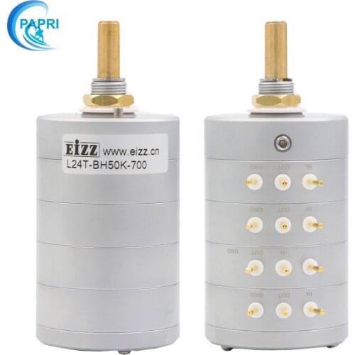 EIZZ 1PCS 50K 100K Balance 4 Channel 24 Step Volume Potentiometer Audio Attenuator Serial For HIFI DIY Tube Amplifier