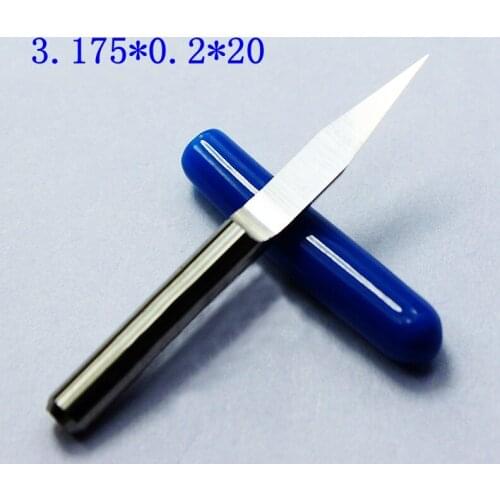 10 PCS 3.175*0.2mm Shank Flat Bottom CNC Router Bits Cutting Bits Engraving bits V Shape Engraving Bit PCB Cutters