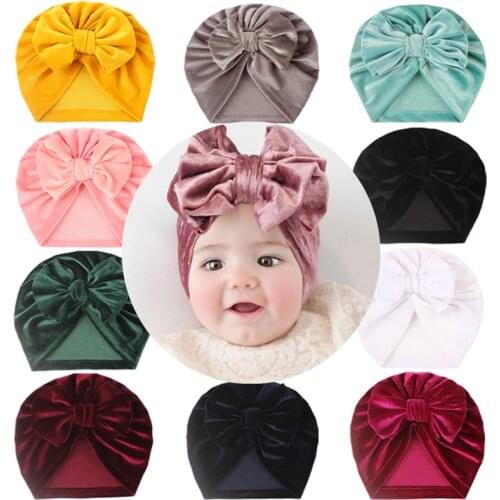 Newborn Baby Infant Girl Headwear Solid Color Design Girls Boys Caps Baby Hat Cute Turban Elastic Cap