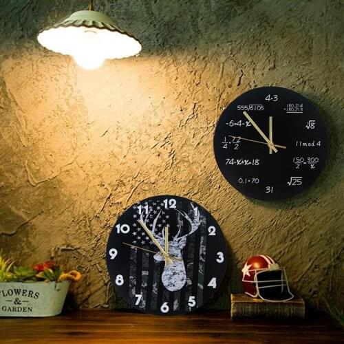 Art Home Decor Creative Round Print Wall Clock Living Room Decorative Clock Minimalist