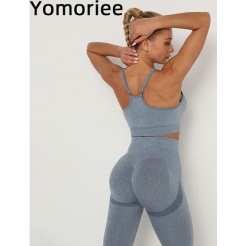 Running Yoga Set For Women Sexy High Waist Butt Lifting Breathable Sportswear Gym Sport Workout Training Two-piece Set Yomoriee