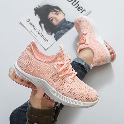 Sneakers Women Running Shoes Fashion Solid Breathable Mesh Casual Shoes Woman Lace-up Sports Shoes Cushion Lace Up sneakers