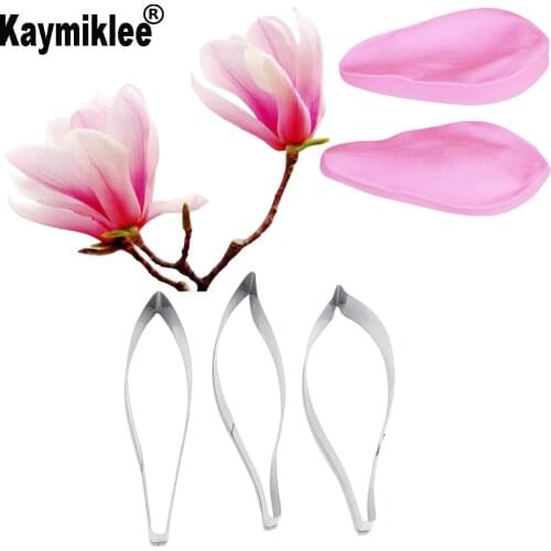 Magnolia Sugar Flower Petals Veiner &Cutter Silicone Mould Fondant Mold Cake Decorating Tools,Sugarcraft Mold CS233