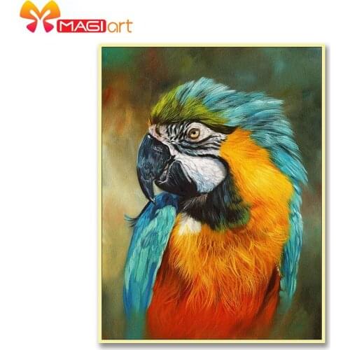 Cross stitch kits Embroidery needlework sets 11CT water soluble canvas patterns 14CT Animal Style Thinking bird-NCMA130