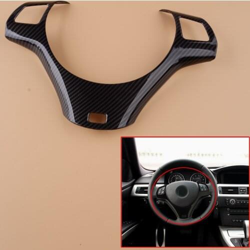Carbon Fiber Style Steering Wheel Trim Cover Fit For BMW 3 Series E90 2005 2006 2007 2008 2009 2010 2011 2012