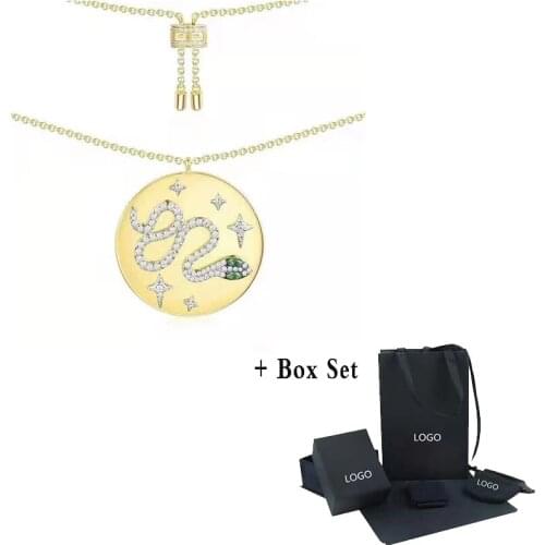 2021 new Necklace Round Snake Europe and America Series Shiny Crystal Gold Necklace Ladies Fashion High Jewelry