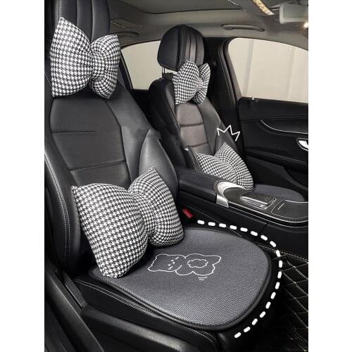 2021 New Arrival Four Seasons Ins Cartoon Bear Summer Cool Ice Silk Car Seat Cushion Car Seat Cover