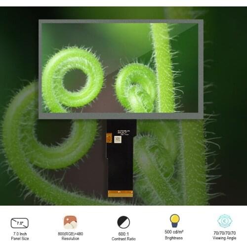 Original BOE GT070WVM-N10 7 Inch Lcd Display 500 Nits Resolution Screen 800×480 Parallel RGB 50 pins FPC