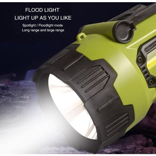 Rechargeable Spotlight Super Bright LED Flashlight Handheld Long Lasting Large Flashlight Searchlight Camping Hiking RW