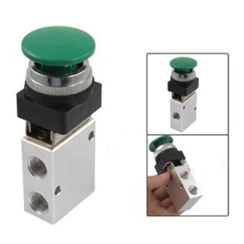 Pneumatic switch 1/4" PT Green Mushroom Button 3 2 Way Pneumatic Mechanical Valve JM 322PB