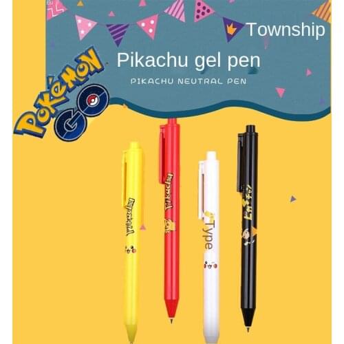 Pokemon Pikachu Anime Cute Gel Pen Ballpoint Pen Student Couples 0.5mm Black Pen Black Ink School Stationery Office Writing Pen