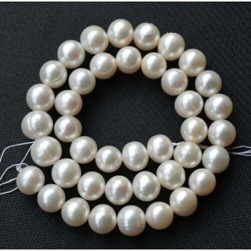 Unique Pearls jewellery Store Freshwater Pearl Loose Beads White Color 10-11mm One Full Strand YLS1-004