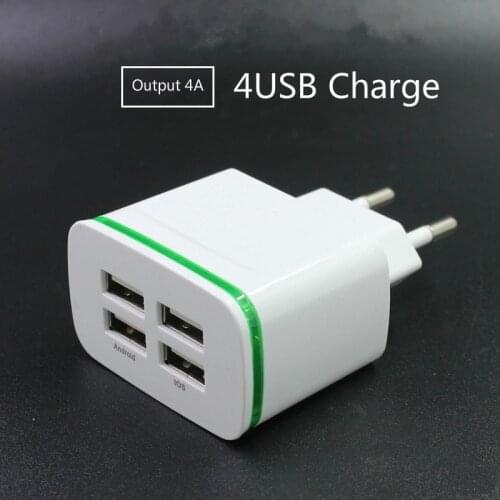 USB Charger 4 Ports Portable Fast USB Charging Universal Travel Adapter For iPhone Samsung XIAOMI Huawei