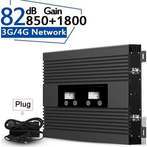 ATNJ Smart 3G 4G Signal Repeater 82dB Power Gain 3G CDMA 850 4G LTE DCS 1800 Dual Band Amplifier B3 4G LTE LCD Display Booster