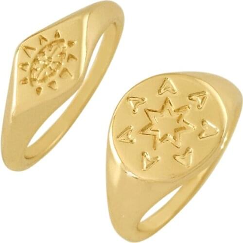 Special Gold Color Star Eye Engraved Ring Pack For Women Girl Elegant Gorgeous Boho Casual Trendy Unique Chic Simple Jewelry