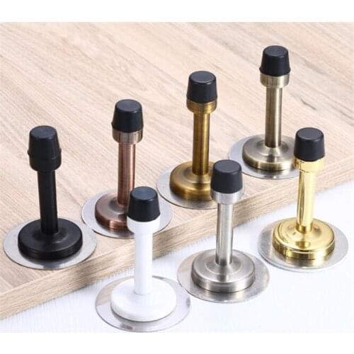 10PCS Self-adhesive Stainless steel Door Stopper Punch-free Door Stop Wall Decorative Protect Doors Wall Household Door Stopper