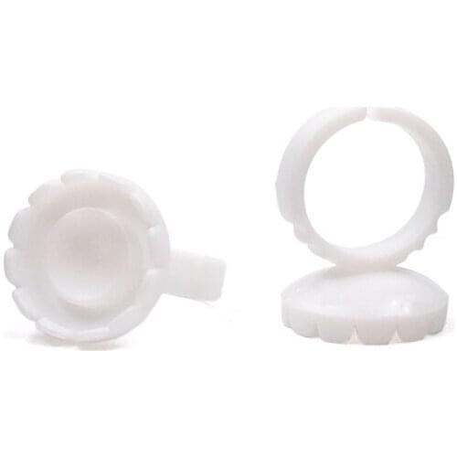 100pcs/pack Disposable Round shape eyelash Glue Rings Cups Eyelash Extension Glue Tattoo Ink Holder Quick Blossom Cup Ring