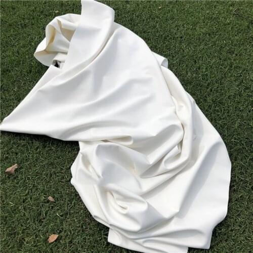 140cm*100cm Stretchy natural white PU leather fabric micro-lychee pattern sofa leather car interior leather fabric