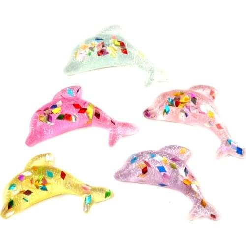 20Pcs Mixed Resin Bling Dolphin Decoration Crafts Flatback Cabochon Kawaii DIY Embellishments For Scrapbooking Accessories