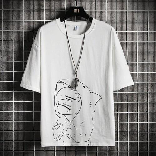 2021 new Mans Oversized T-shirt Men 2021 Summer Top Print T-shirts Harajuku 100% Cotton Tshirt Male White T Shirt For Men
