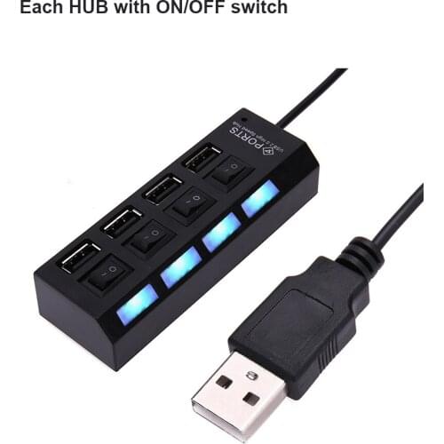 4 / 7 Port USB HUB Usb 2.0 Hub With On/off Switch Multi Usb Splitter 480 Mbps For MacBook PC Notebook Laptop For Windows